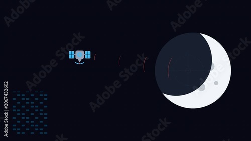 Satellite Transmitting Data to Moon Orbit Communication Technology
