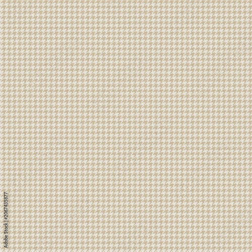 beige Houndstooth twill fabric texture background natural textile