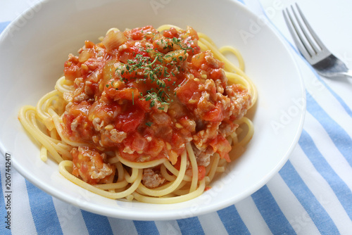 手作りのスパゲティミートソース