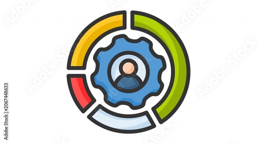 Animated employee performance icon