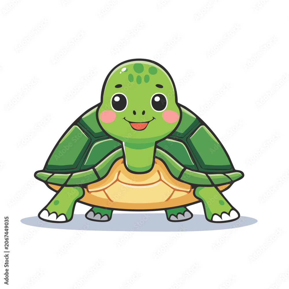 Obraz premium Cute cartoon turtle illustration