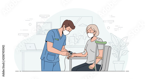 Medical Professional Checking Patient Vital Signs During A Doctor's Appointment
