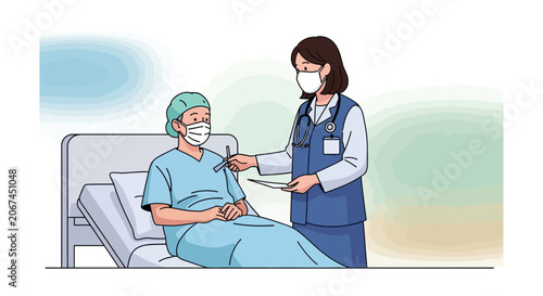 Medical Professional Checking Patient Vital Signs During a Pandemic in a Hospital Setting