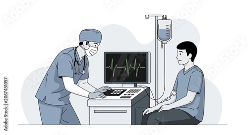 Medical Professional Checking Patient Vital Signs During Treatment in a Hospital Setting