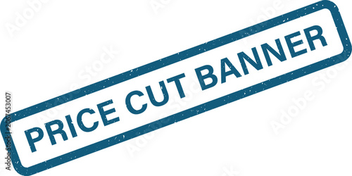Slika na platnu Clear blue rubber stamp style price cut banner for announcing instant cost reduc