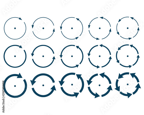 Circular Arrow Progress Icons Collection Vector Set