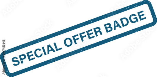 Fotografie Distinctive blue Special Offer Badge stamp graphic for promotional announcements