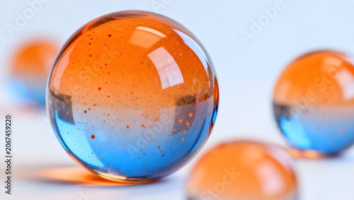 Colorful glass spheres with speckles