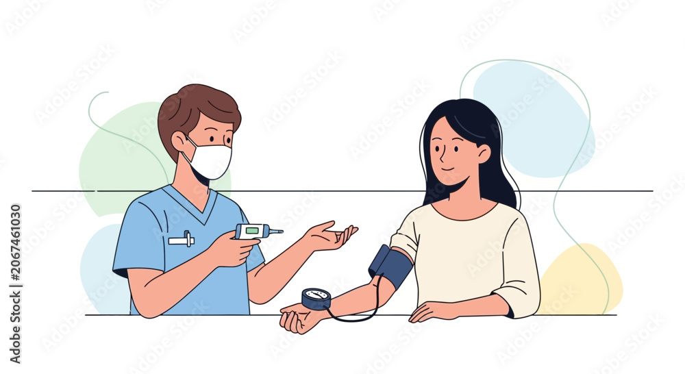 Fototapeta premium Medical Professional Checking Patient's Vital Signs With Modern Equipment During Examination