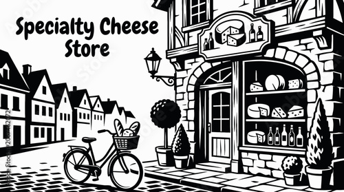 Bild auf Leinwand gourmet food shop showcasing premium cheeses, specialty ingredients and carefully curated culinary products