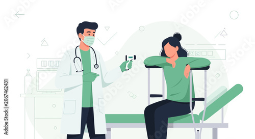 Medical Professional Checking Temperature of Patient With Infrared Thermometer