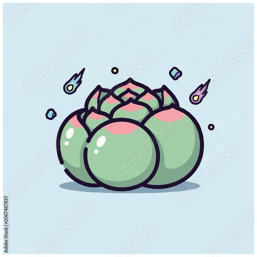 Green Dragon Fruit Closeup View.