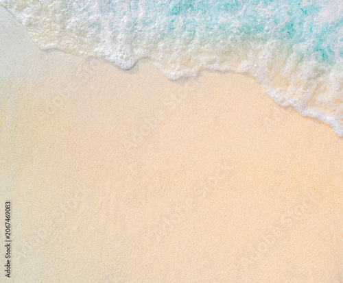 Obraz na plátne beach sand and waves, copy space for text