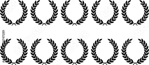 Laurel wreath pattern black silhouette graphic