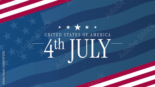 Waving American Flag Background Animation for 4th of July Independence Day Celebration
