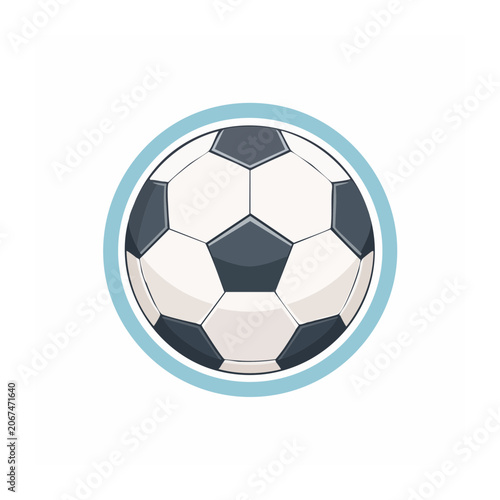 Soccer ball icon with blue circle border