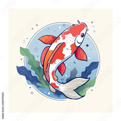 Stylized Koi Fish Illustration
