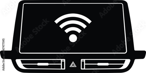 Connected car infotainment system dashboard display icon