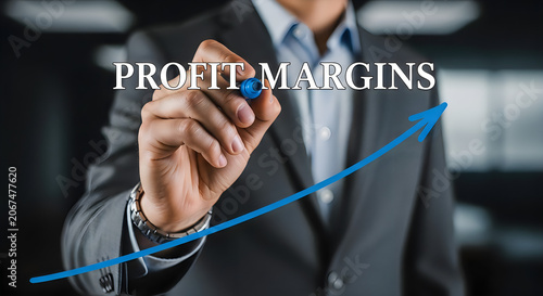 Businessman drawing rising graph with marker