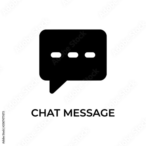 Minimalist chat bubble comment symbol isolated on white background vector