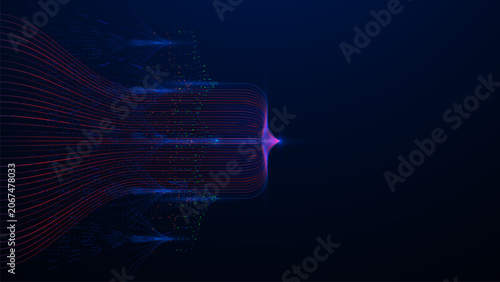 Obraz na plátne Digital Big data and AI visualize data connections
