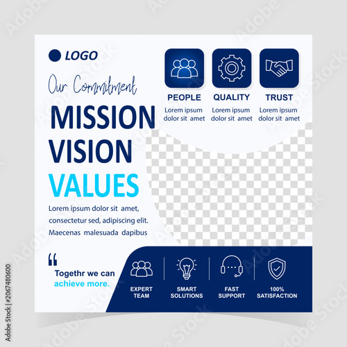 Mission Vision Values Corporate Social Media Post Template