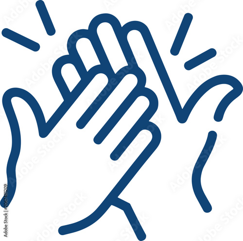 High Five Icon Symbolizing Success Celebration and Agreement Keywords: high five, hand gesture, celebration, success, agreement, teamwork