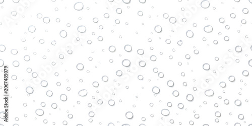Bild auf Leinwand Seamless pattern of realistic water droplets and condensation bubbles on a smoot