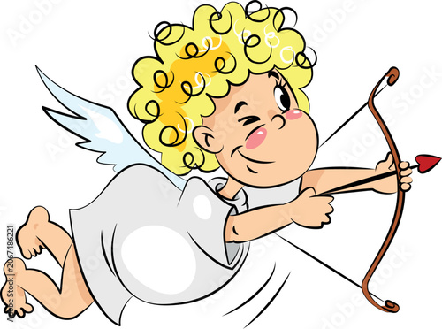 Fotografía Cute Cupid Angel Vector Illustration