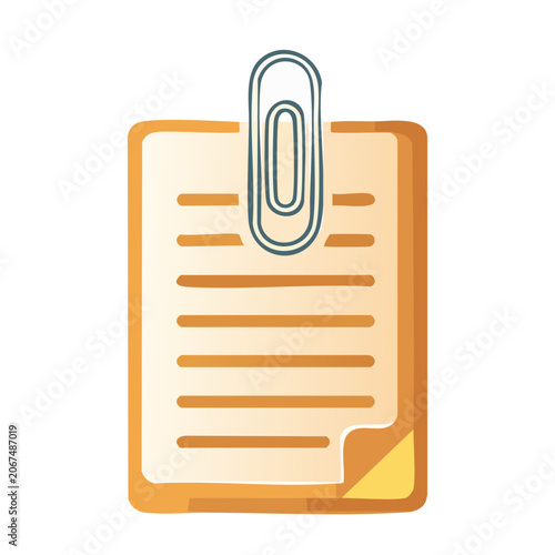Paper with lines and a paperclip
