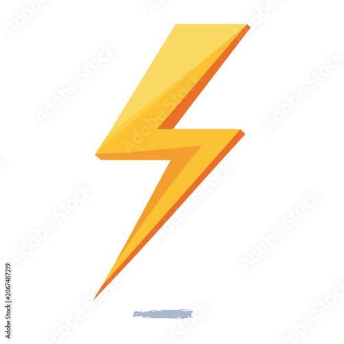 Yellow lightning bolt symbol on white background
