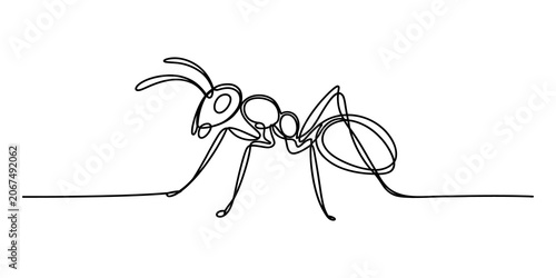 Photos Continuous single line drawing of a small ant insect