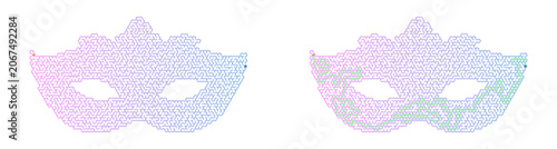 Soft Gradient Venetian Mask Maze Puzzle With Answer Key For Masquerade Worksheet