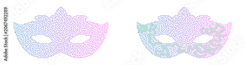 Venetian Mask Maze Puzzle With Answer Key For Carnival Classroom Activity