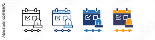Fényképezés Incident Timeline Icon Set Multiple Style Collection