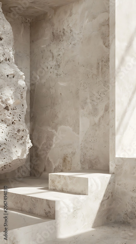 Stone Podium in Serene Room
