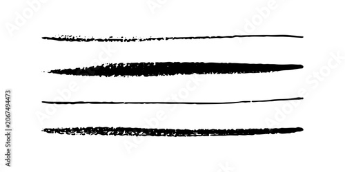 Tableau sur toile Black brush stroke set isolated on background
