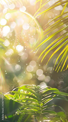 Tropical Leaves Sun Flare Bokeh