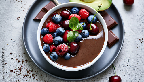 Chocolate Pudding Berry Dessert