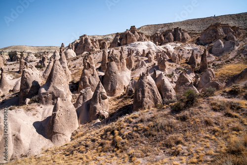 time eroded landscape in the Devrent Valley in Cappadocia on a summer day.