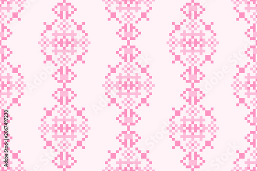 Seamless pixel pink pattern illustration