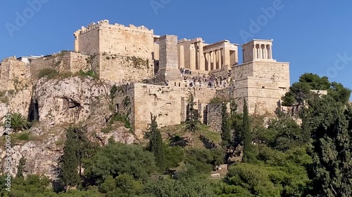 Athens crowds of tourists visiting Acropolis Parthenon temples Greece
