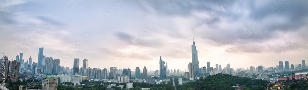 Naklejka premium Chicago Skyline with Willis Tower and Downtown Skyscrapers
