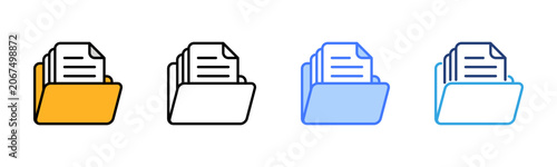 Document Organizer icon set multiple style collection