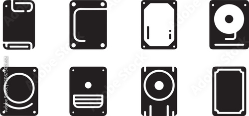 Quadro su tela Hard drive disk storage units for digital data processing and computer memory hardware components for information systems usage