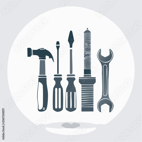 Hammer screwdrivers and wrench hardware tools