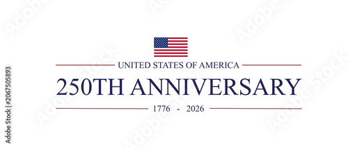 Fotografia United states of america 250th anniversary celebration logo graphic with us flag