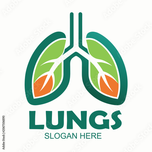 logo vector design illustration icon lungs