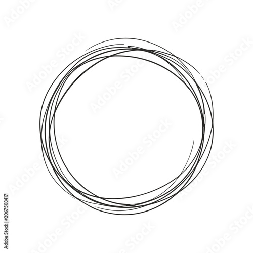 Fotografía Coiled thin black wire circle.