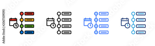 Project Roadmap icon set multiple style collection